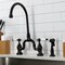 Kingston Brass Bridge Kitchen Faucet with Brass Sprayer, Oil Rubbed Bronze KS7795PLBS - alternate 4